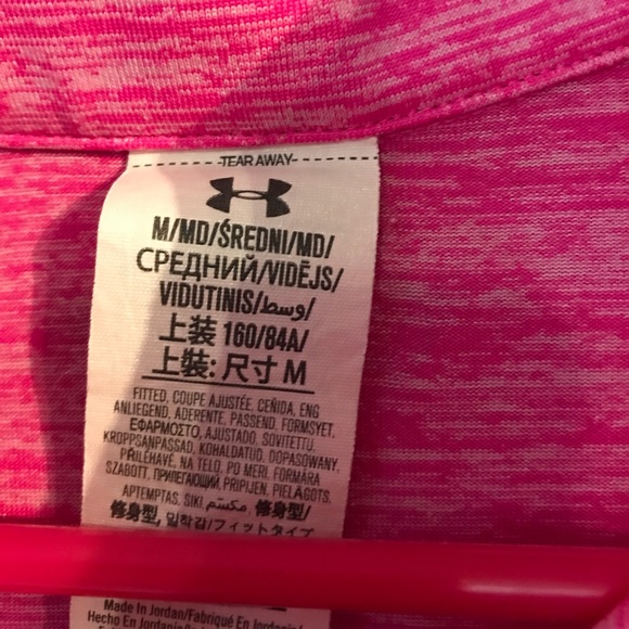 Size M Ladies Pink Under Armour 3/4 Zip Jacket - Picture 2 of 5